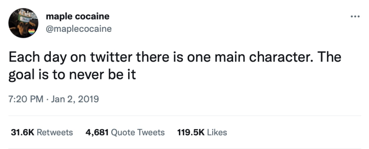 The main character on Twitter The main character on Twitter