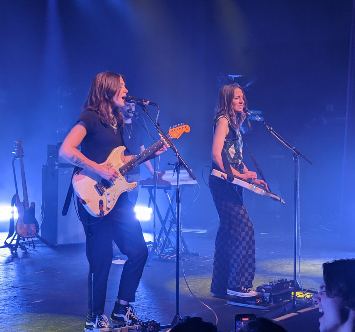 Rebecca and Megan Lovell perform at a Larkin Poe concert Rebecca and Megan Lovell perform at a Larkin Poe concert