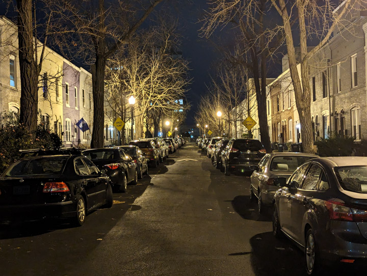 A residential street in Southwest Washington, DC.