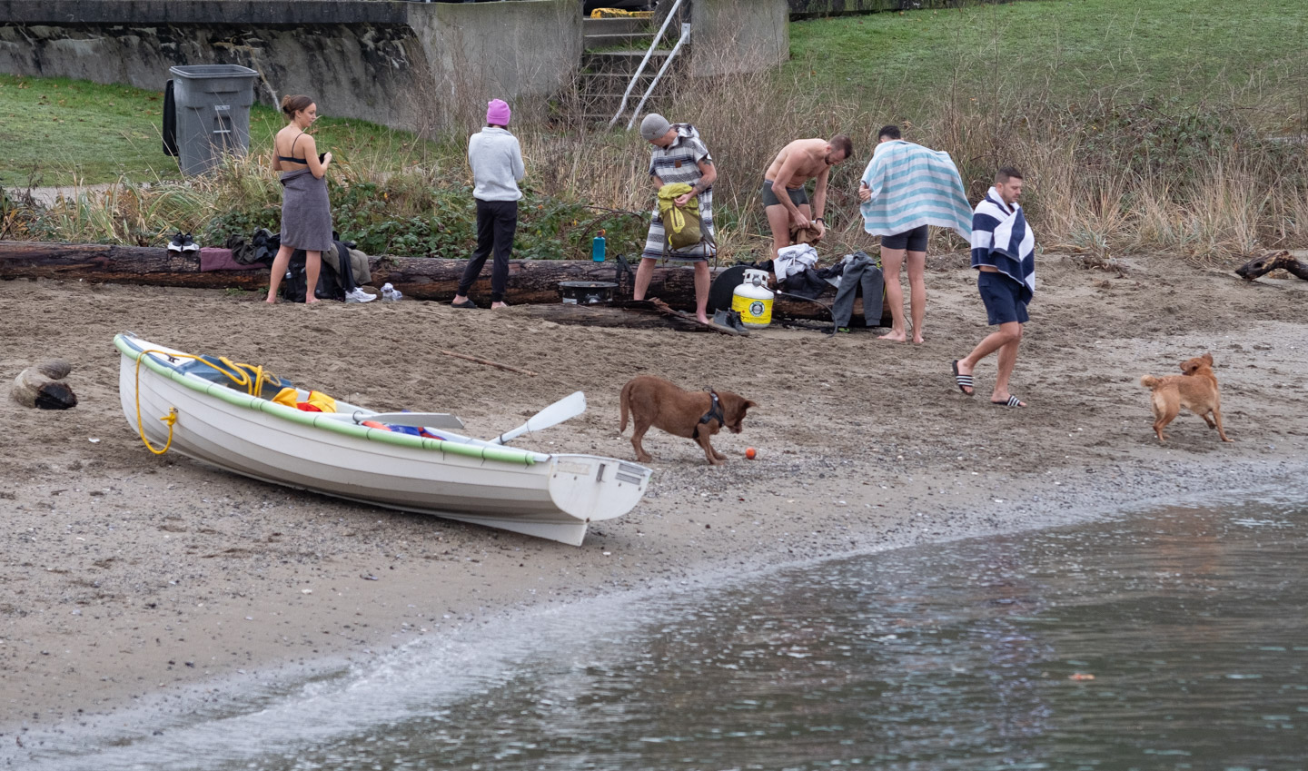 Polar-bear swimming, New Year’s day, 2024, Vancouver