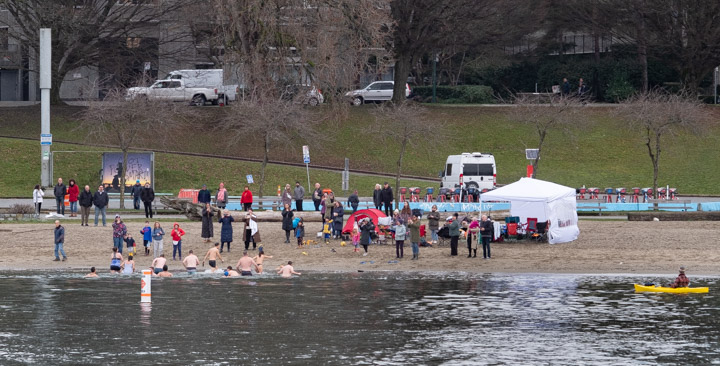 Polar-bear swimming, New Year’s day, 2024, Vancouver