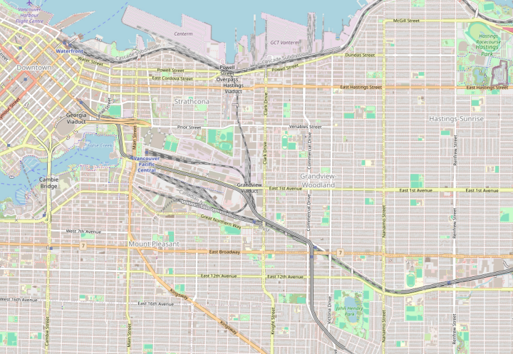 Part of central and east Vancouver Part of central and east Vancouver