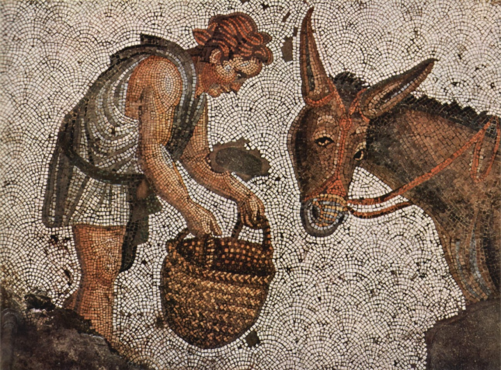 Asinus in opere tesselato Byzantino