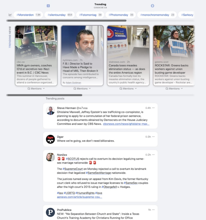 Trending screen in PhanPy