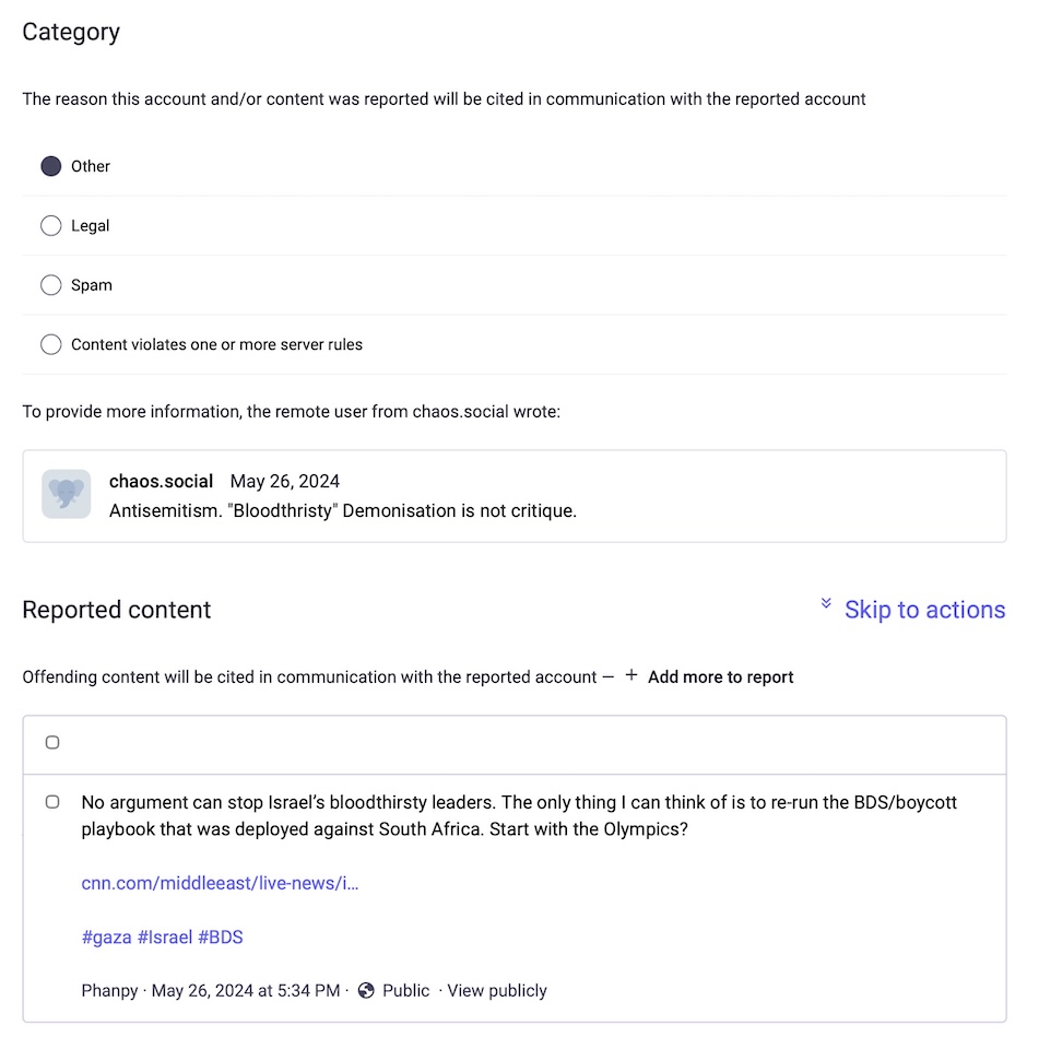 Report filed against Tim Bray for “antisemitism”