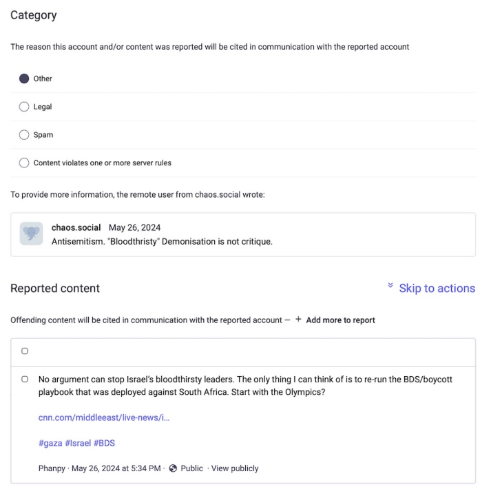 Report filed against Tim Bray for “antisemitism”