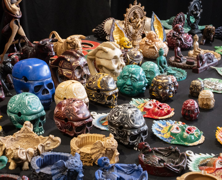 Spiritually-flavored objects for sale at the Vic Market